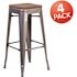 Carnegy Avenue 30.25 in. Clear Coated Bar Stool (Set of 4)