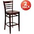 Carnegy Avenue 29.5 in. Mahogany Wood Seat/Mahogany Wood Frame Bar Stool (Set of 2)