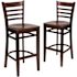 Carnegy Avenue 29.5 in. Mahogany Wood Seat/Mahogany Wood Frame Bar Stool (Set of 2)