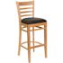 Carnegy Avenue 31 in. Black Vinyl Seat/Natural Wood Frame Bar Stool (Set of 2)