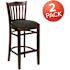 Carnegy Avenue 31 in. Black Vinyl Seat/Walnut Wood Frame Bar Stool (Set of 2)