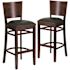 Carnegy Avenue 31.5 in. Black Vinyl Seat/Walnut Wood Frame Bar Stool (Set of 2)