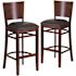 Carnegy Avenue 31.5 in. Black Vinyl Seat/Walnut Wood Frame Bar Stool (Set of 2)