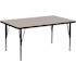 Carnegy Avenue Wren Gray 24 in. W x 48 in. L Rectangle HP Laminate Activity Table - Height Adjustable Short