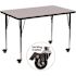 Carnegy Avenue Wren Gray 36 in. W x 72 in. L Rectangle Thermal Laminate Activity Table - Standard Height Adjustable Legs