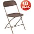 Carnegy Avenue Brown Metal Folding Chair (Set of 10)