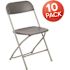 Carnegy Avenue Hercules Series Gray Metal 650 lb. Weight Capacity Lightweight Event Folding Chair (Set of 10)