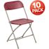 Carnegy Avenue Hercules Series Red Metal 650 lb. Weight Capacity Lightweight Event Folding Chair (Set of 10)