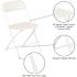 Carnegy Avenue Hercules Series White Metal 650 lb. Weight Capacity Lightweight Event Folding Chair (Set of 10)