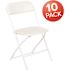 Carnegy Avenue Hercules Series White Metal 650 lb. Weight Capacity Lightweight Event Folding Chair (Set of 10)