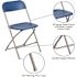 Carnegy Avenue Blue Metal Folding Chair (Set of 10)