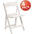 Carnegy Avenue Hercules White Resin 800 lb. Weight Capacity Lightweight Event Folding Chair (Set of 4)
