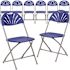 Carnegy Avenue Blue Metal Folding Chair (Set of 8)
