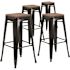 Carnegy Avenue 30 in. Black Bar Stool (Set of 4)