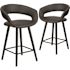 Carnegy Avenue 33.25 in. Black Bar Stool (Set of 2)