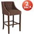 Carnegy Avenue 42 in. Brown Fabric Bar Stool (Set of 2)