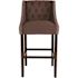 Carnegy Avenue 42 in. Brown Fabric Bar Stool (Set of 2)