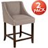 Carnegy Avenue 36 in. Light Gray Fabric Counter Height Bar Stool (Set of 2)