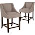 Carnegy Avenue 36 in. Light Gray Fabric Counter Height Bar Stool (Set of 2)