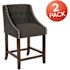 Carnegy Avenue 36 in. Charcoal Fabric Bar Stool (Set of 2)