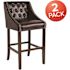 Carnegy Avenue 42 in. Brown Leather Bar Stool (Set of 2)
