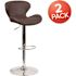 Carnegy Avenue 42.25 in. Brown Vinyl Bar Stool (Set of 2)