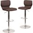 Carnegy Avenue 43 in. Brown Vinyl Bar Stool (Set of 2)