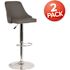Carnegy Avenue 44.25 in. Gray Leather Bar Stool (Set of 2)