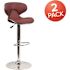 Carnegy Avenue 43 in. Burgundy Bar Stool (Set of 2)