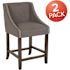 Carnegy Avenue 36 in. Dark Gray Fabric Bar Stool (Set of 2)
