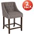 Carnegy Avenue 36 in. Dark Gray Fabric Bar Stool (Set of 2)