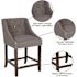 Carnegy Avenue 36 in. Dark Gray Fabric Bar Stool (Set of 2)