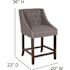 Carnegy Avenue 36 in. Dark Gray Fabric Bar Stool (Set of 2)