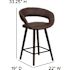 Carnegy Avenue 33.25 in. Brown Bar Stool (Set of 2)