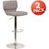 Carnegy Avenue 43 in. Gray Fabric Bar Stool (Set of 2)