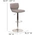 Carnegy Avenue 43 in. Gray Fabric Bar Stool (Set of 2)