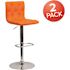 Carnegy Avenue 43.75 in. Orange Bar Stool (Set of 2)