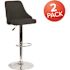 Carnegy Avenue 44.25 in. Black Fabric Bar Stool (Set of 2)