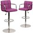 Carnegy Avenue 33.25 in. Purple Bar Stool (Set of2)