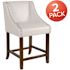 Carnegy Avenue 24 in White Leather Bar Stool (Set of 2)