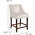 Carnegy Avenue 24 in White Leather Bar Stool (Set of 2)