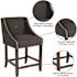 Carnegy Avenue 24 in Charcoal Fabric Bar Stool (Set of 2)