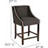Carnegy Avenue 24 in Charcoal Fabric Bar Stool (Set of 2)