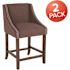 Carnegy Avenue 24 in Brown Fabric Bar Stool (Set of 2)