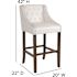 Carnegy Avenue 30 in White Leather Bar Stool (Set of 2)