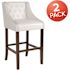 Carnegy Avenue 30 in White Leather Bar Stool (Set of 2)