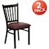 Carnegy Avenue Burgundy Vinyl Seat/Black Metal Frame Restaurant Chairs (Set of 2)