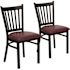 Carnegy Avenue Burgundy Vinyl Seat/Black Metal Frame Restaurant Chairs (Set of 2)