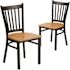 Carnegy Avenue Natural Wood Seat/Black Metal Frame Restaurant Chairs (Set of 2)