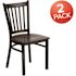 Carnegy Avenue Walnut Wood Seat/Black Metal Frame Restaurant Chairs (Set of 2)